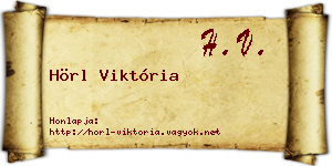 Hörl Viktória névjegykártya
